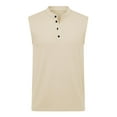thumbnail image 4 of Mens Button Mock Neck Tank Tops Sleeveless Undershirts Shirts Casual Solid Color Lightweight Pullover Slim Breathable Basic Athletic Workout Vests, 4 of 6