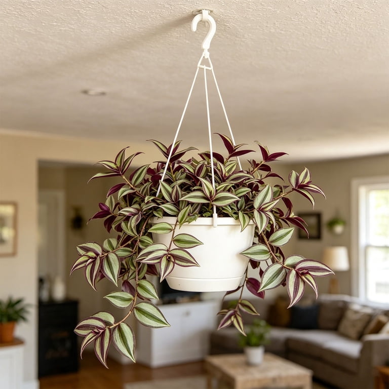 5-Pack 15.8 Inch Rotating Plant Pot Hanger Hooks – Plastic Hanging Basket Chain With 3 Hooks For Flowers, Bird Feeders, Lanterns