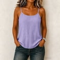 thumbnail image 5 of JOANKDMI Linen Tank Tops for Women Spaghetti Strap Sleeveless Scoop Neck Camisole Summer Casual Loose Fit Beach Vacation Cami T Shirts, 5 of 9