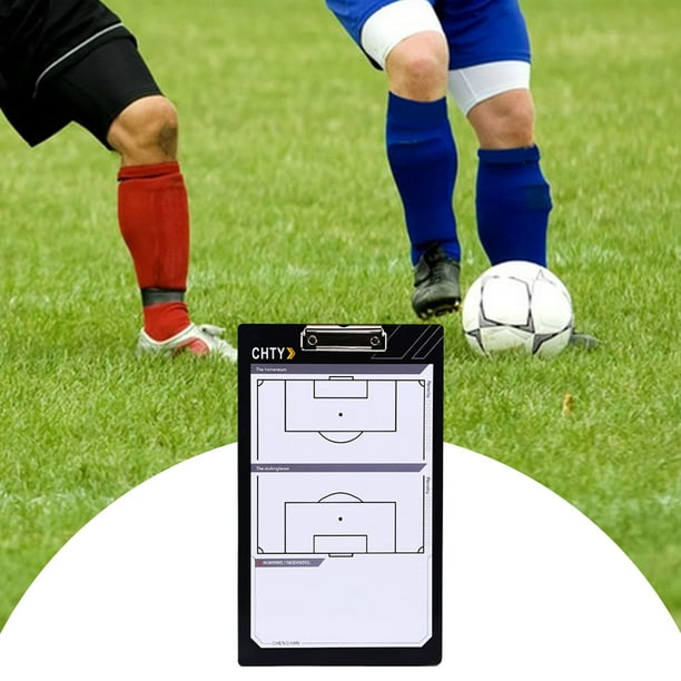 Pizarra de Entrenamiento, Portapapeles, Portapapeles de Entrenador, Equipo de árbitro Borrable con Bolígrafo para La Planificación Estratégica de La C Fútbol sobre césped