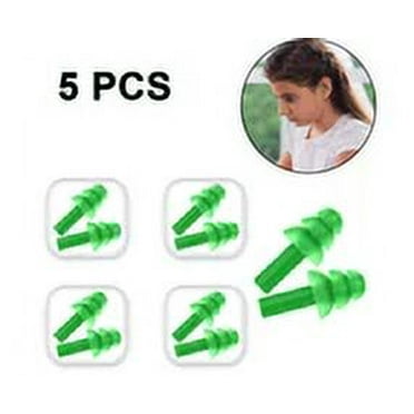 5 Pairs Kids Ear Plugs Noise Canceling Reusable Earplugs for Sleeping and Swimming - Green