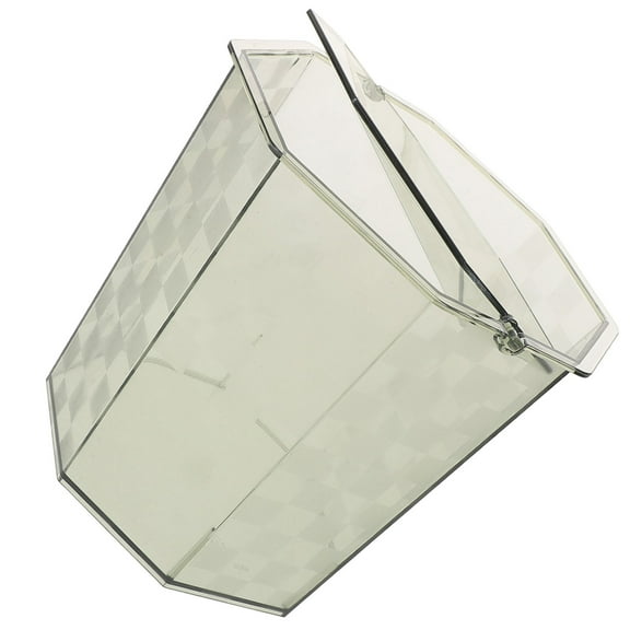 WHAMVOX  Lidged Trash Can Waste Paper Bin Basket Small with Office Grey