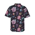 thumbnail image 3 of Haiem Roses Flowers Printed Hawaiian Shirt for Men - Men’s Casual Beach Summer Shirts - Stretch Fabric with Modern Fit-Large, 3 of 9