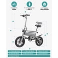 thumbnail image 3 of Gotrax Nano 14" Folding Adult Electric Bike,15.5mph 36V 350W Peak Foldable City Bike With LED Light,Gray, 3 of 11