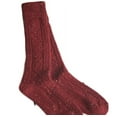 thumbnail image 3 of Lovely Annie Women's Girl's 3 Pairs Stylish Knee High Wool Socks. Lightweight, Cozy, Thick, Warm, Breathable & Absorbent Size 2.5-7 HR157237 (Wine), 3 of 7