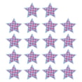 thumbnail image 1 of Uxcell 18 Pcs Parches Bordados en Forma de Estrella a Cuadros para Planchar, Aplicaciones para Coser en Chaquetas, Colección de Ropa, Vestidos, Sombreros, Jeans, Accesorios de DIY, Azul/Rosa, 1 of 6