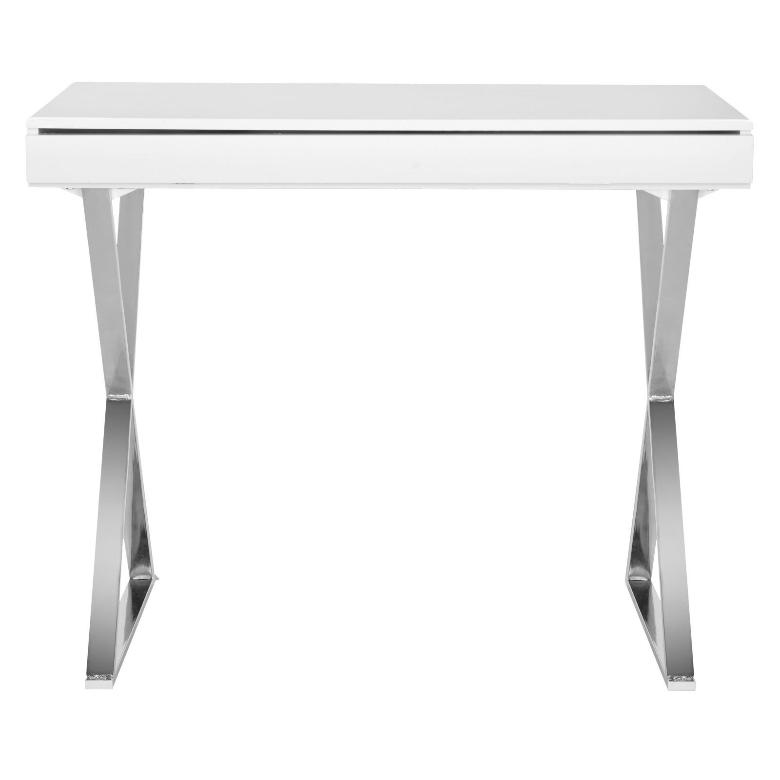 Modern Desk, White w/t Chrome X Legs Safavieh Home Office eBay