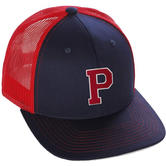 team sports custom initial letter p trucker hat adjustable snapback baseball cap