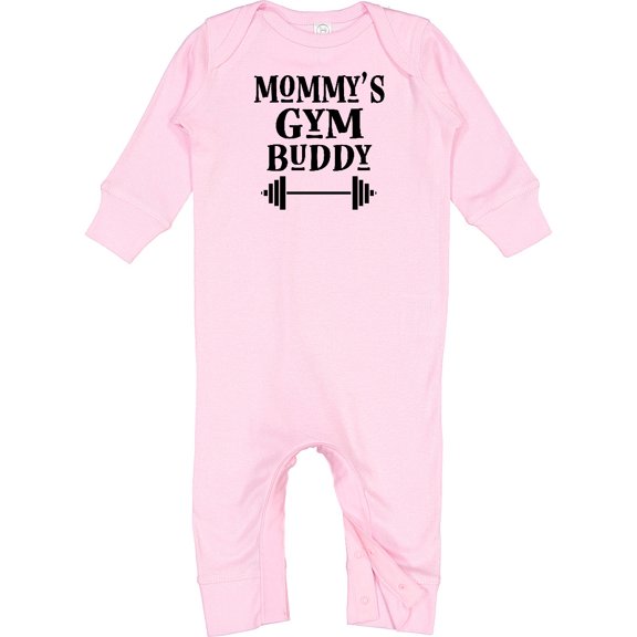Inktastic Mommy Gym Buddy Workout Baby Romper Coveralls