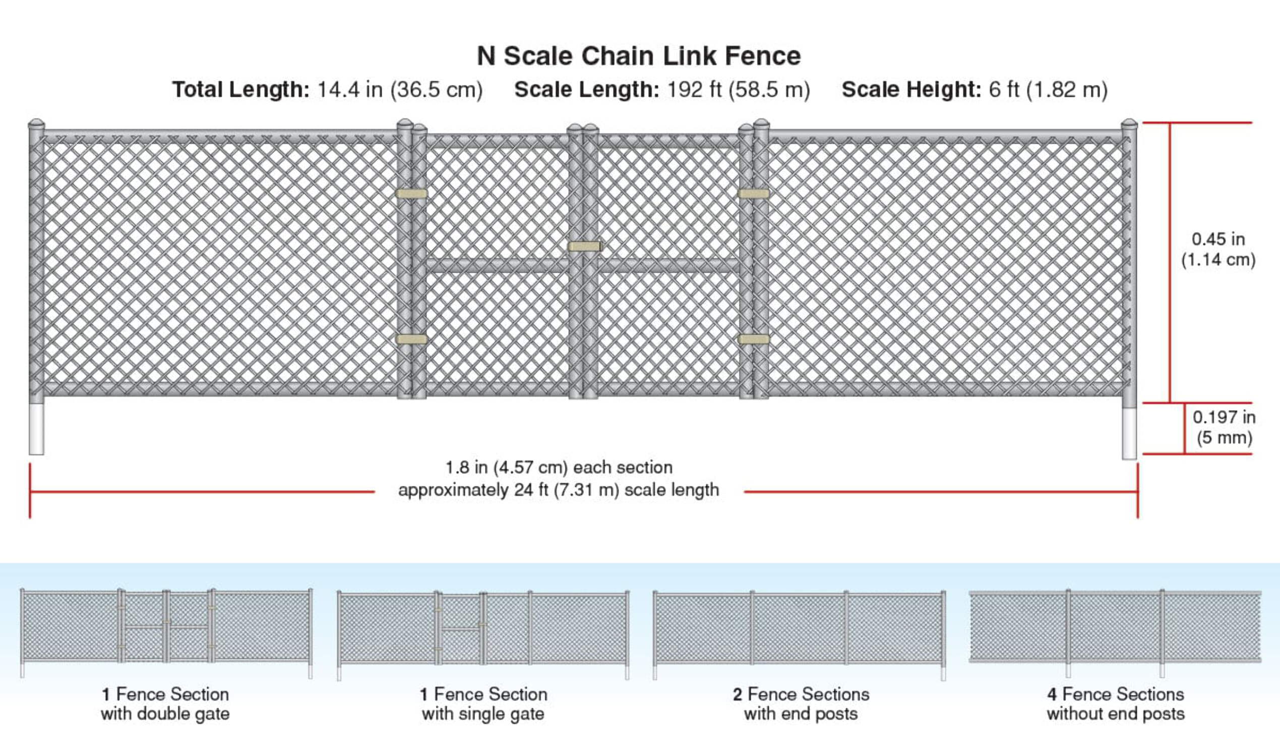 thumbnail image 3 of Woodland Scenics A2993 N Chain Link Fence, 3 of 7
