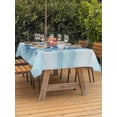 thumbnail image 3 of Outdoor Tablecloth with Umbrella Hole for Patio/Picnic/Party/Camping, Summer Ocean Waterproof Table Cloth Rectangle Table Cover Washable, Nautical Coastal Conch Starfish Coral Ombre Blue (54"x 80"), 3 of 8