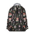 thumbnail image 3 of Mushroom and Moon Black Pattern Backpack for School, Cute School Bag with Adjustable Shoulder Straps and Padded Back, 15.3"x11"x7.1", 3 of 5