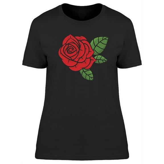 Big Rose Tattoo Design T-Shirt Women -Image by Shutterstock, Female Medium