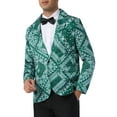 thumbnail image 4 of INSPIRE CHIC Floral Blazer for Men's Formal Notch Lapel One Button Retro Flower Sports Coat L Dark Green, 4 of 6