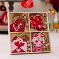 thumbnail image 4 of 4 Grids Box Set Valentine's Day Hanging Decorations 2026, Pink Romantic Love Theme Valentines Decor, Wooden Hanging Home Atmosphere Decoration, Valentines Day Decorations for The Home, Wall, Door, 4 of 4