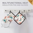 thumbnail image 4 of Yayeee Oven Mitts and Pot Holder Set of 2 Heat Resistant Kitchen Gloves Baking Hot Pad, Colorful Butterflies, 4 of 5
