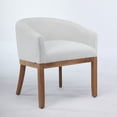 thumbnail image 3 of Mid Century Modern Upholstered Barrel Dining Chairs with Arms,Farmhouse Linen Kitchen & Dining Room Chairs with Natural Hardwood Frame, 19" W Accent Chairs for Living Room,Single Pack,Beige No.8549, 3 of 8