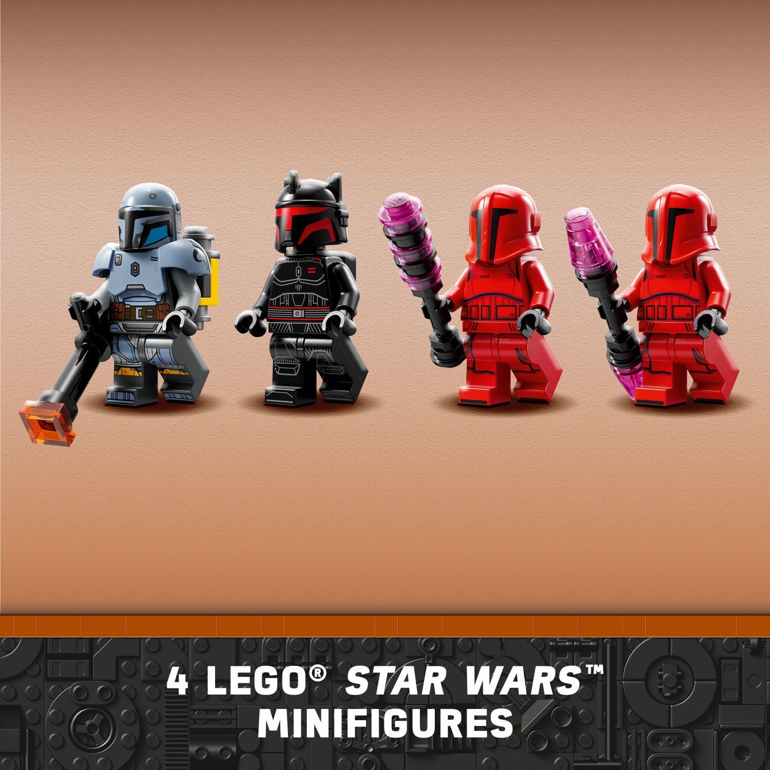LEGO Star Wars: The Mandalorian Paz Vizsla and Moff Gideon Battle, Fun Building Set for Kids, Collectible Star Wars Toy with 4 Minifigures, Star Wars Birthday Gift for 7 Year Old Boys and Girls, 75386