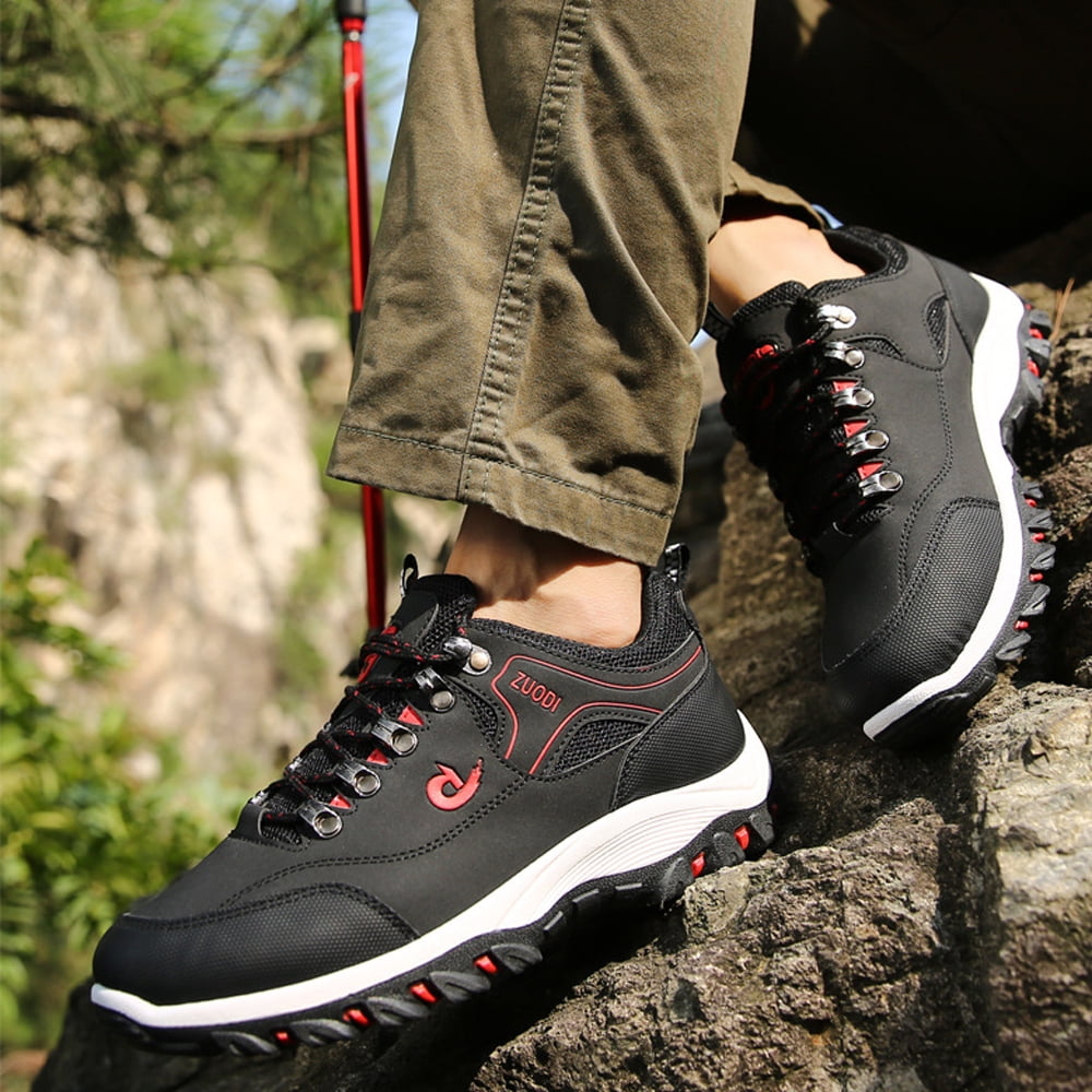 RIBONGZ Men Hiking Shoes Waterproof Non-slip Sport Shoes Casual Running Camping Shoes Outdoor Sneakers for Men Size