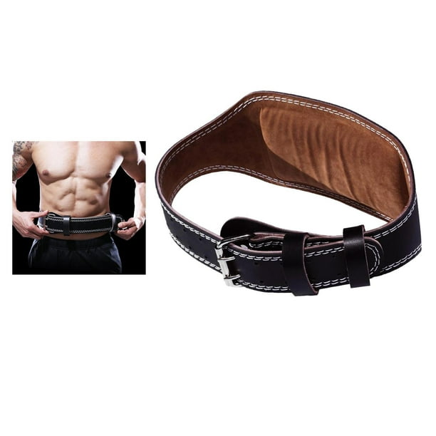 4inch Waist Belt Leather Exercise Weight Lifting Belt Gym L Size Black  Unisex US 