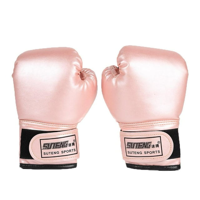 2 Pcs Gants d'Entraînement de Boxe en Cuir pour Enfants (Blanc)