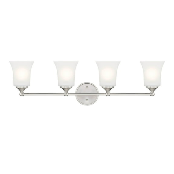 Designers Fountain Bronson 4 Light Brushed Nickel Bathroom Vanity Light Fixture, D278M-4B-BN