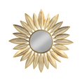 thumbnail image 1 of Metal Starburst Feather Wall Mirror - Gold - Feather Design, 1 of 1