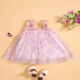 thumbnail image 2 of Girls Summer Sleeveless Butterfly Petals Print Tulle Princess Dress, 2 of 7
