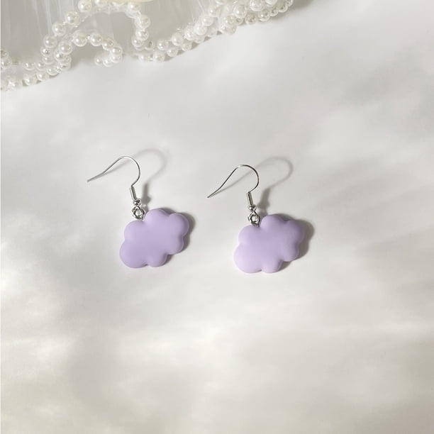 5piar/set Lindo Divertido De Dibujos Animados Bebida De Uva Nube Gancho Pendientes Niña BFF Simulación De Resina Accesorios De Joyería