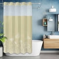 thumbnail image 6 of Spring Flower Butterfly No Hooks Shower Curtain with Snap-in Liner Plant Floral Lines Countryside Beige Shower Curtains for Bathroom, Waterproof, Easy Install, Washable 36"x78", 6 of 9