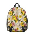 thumbnail image 3 of Sunflower and Hydrangea Cream Pattern Backpack for School, Cute School Bag with Adjustable Shoulder Straps and Padded Back, 13.8"x11.4"x6", 3 of 5