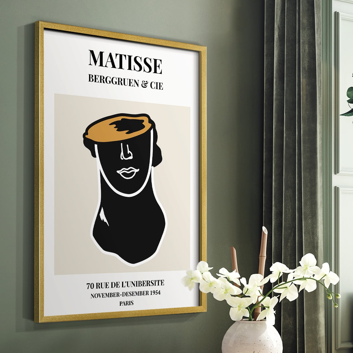 Matisse CXXII Framed Print in Gold Solid Wood 16 x 20 Framed Print
