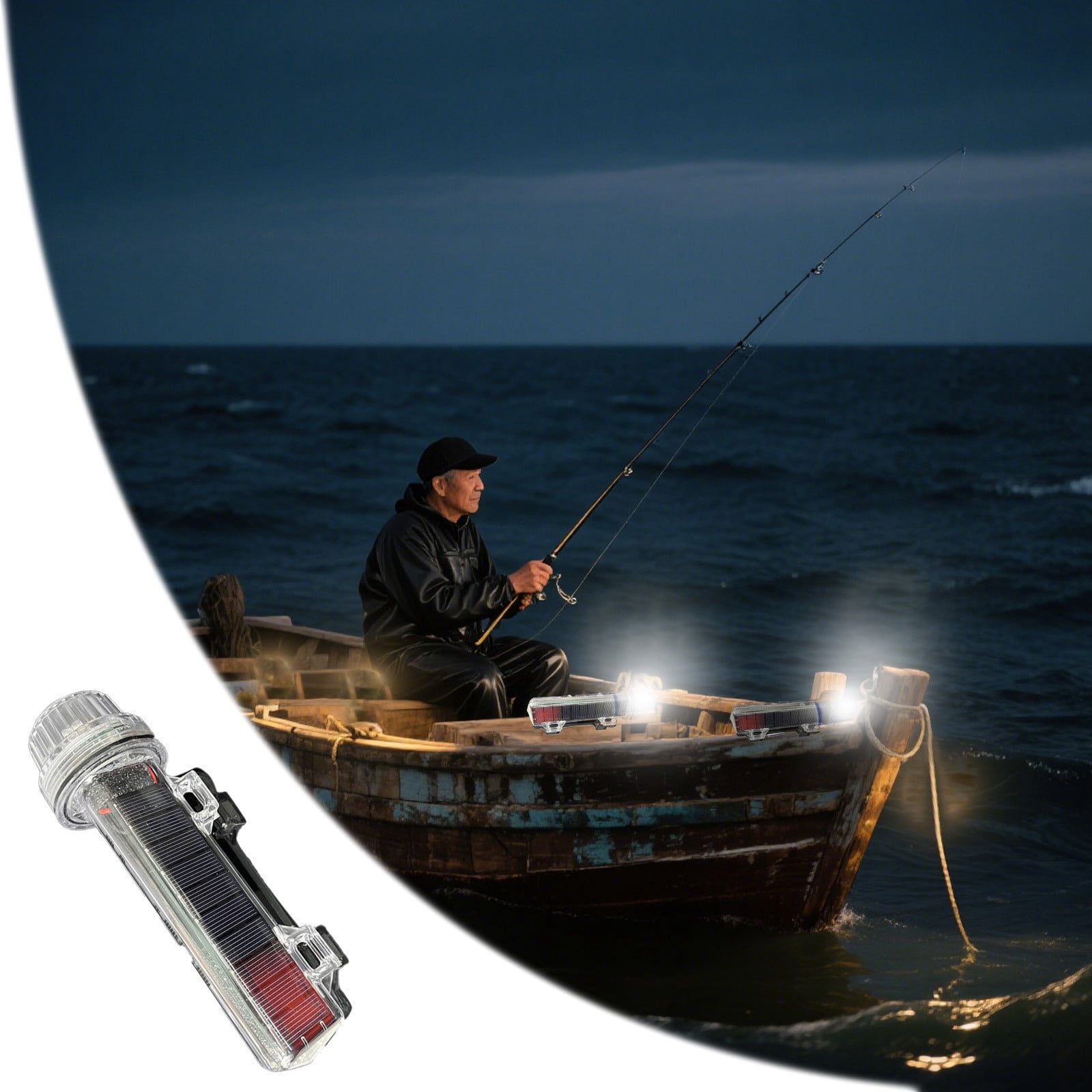 6PCS Boat Navigation Light Solar Powered - LED Marine Signal Lamp with Red/White/Green Flashing - Waterproof Emergency Strobe for Kayaks, Fishing & Boating Safety - Flare Alternative