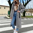 thumbnail image 6 of Qiopertar Women's Hoodies Zip Hooded Long Sleeve Oversized Fleece Coat Casual Warm Fall Winter Loose Cardigan Sweatshirt, Gray M, 6 of 6