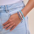 thumbnail image 3 of Aquamarine | Silver | Mermaid Glass Macrame Bead Bracelet, 3 of 6