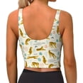 thumbnail image 3 of Xecao Leopard Print for Sports Bra with Removable Pads, Crop Tank Top Design, Women's Longline Sports Bra - Non-Wired -, 3 of 9
