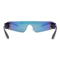 thumbnail image 4 of Retro Oversize Narrow Curved Shield Color Mirror Wrap Sport Sunglasses Black Orange Mirror, 4 of 4