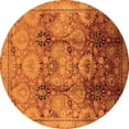 thumbnail image 1 of Ahgly Company Indoor Round Oriental Orange Traditional Area Rugs, 7' Round, 1 of 4