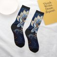 Boys Girls Crew Socks, Blue Golden Dream Lotus Breathable and