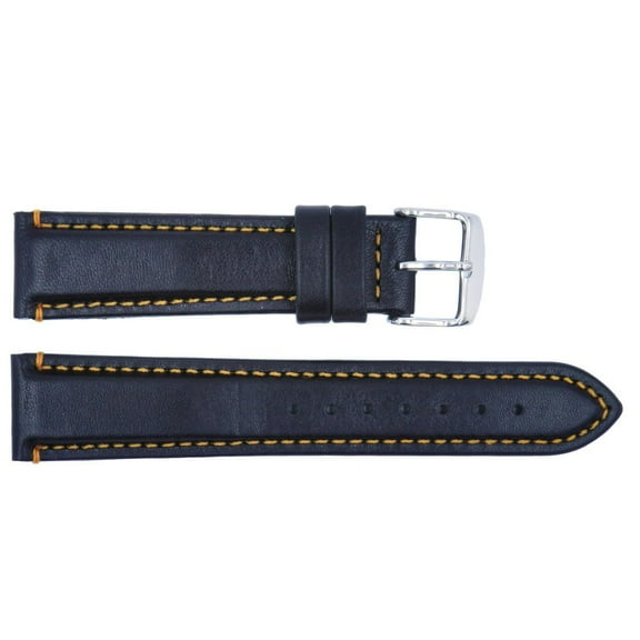 Orange Padded Waterproof Sport Leather 20mm Watch Strap