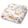 thumbnail image 2 of Corgi Dog Throw Blankets for Girls Kids Warm Flannel Couch Sofa Bed Blanket 50"x60", 2 of 6