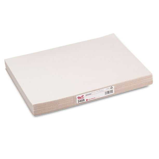Papel de periódico Pacon 3409, blanco, 30 libras, 12 x 18, 500 hojas