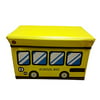 Ottomon storage bench/seat, Folding Storage Cube With Cover Yellow School Bus design kids playroom ideas (YELLOW)