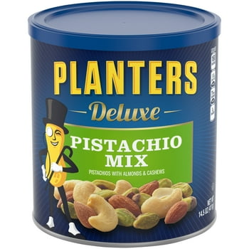 ers Deluxe Pistachio Nut Mix with Pistachios, Almonds & Cashews, 14.5 oz Canister