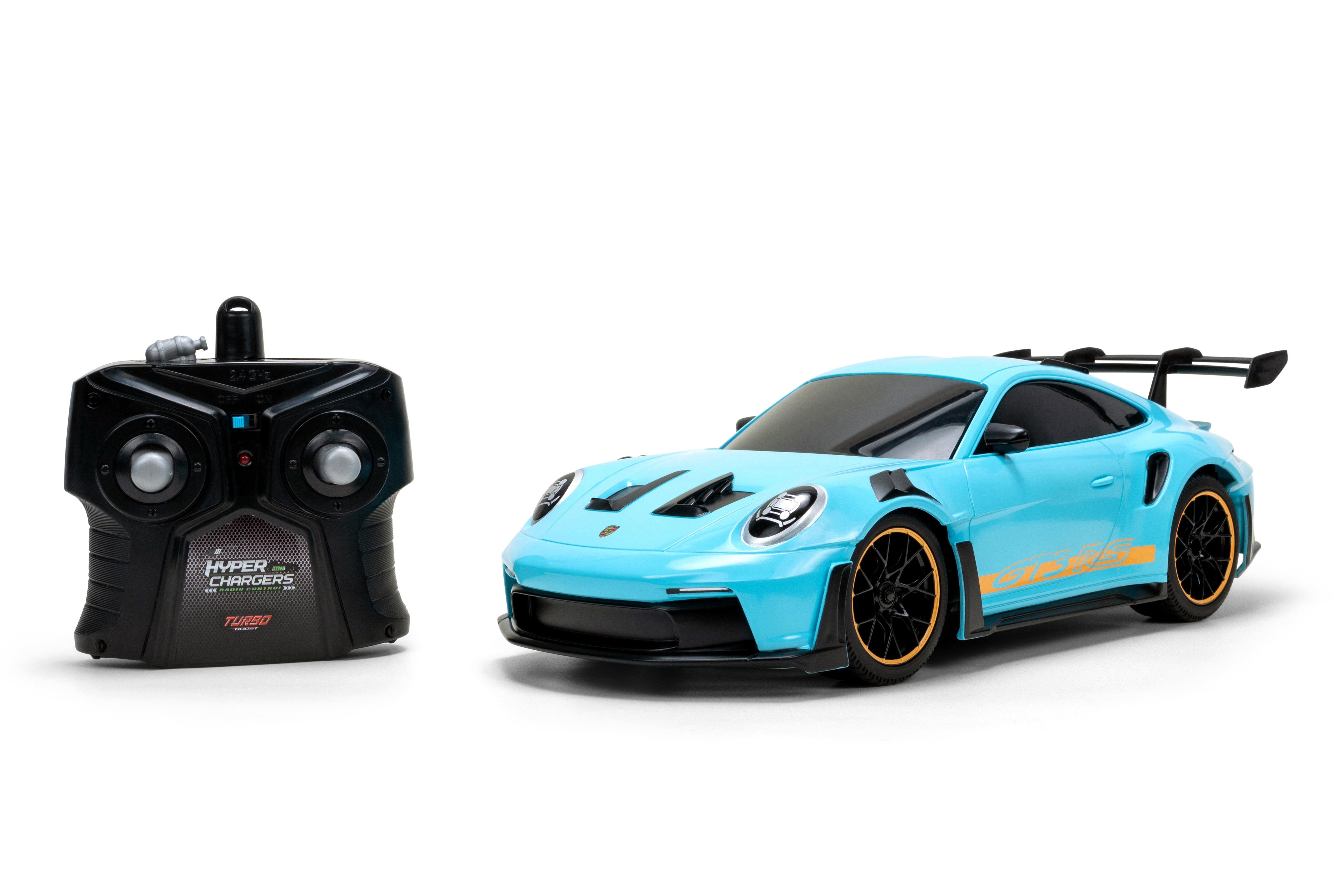 Porsche 911 (992) GT3 RS – 1:16 Scale Remote Control Car by Jada Toys – USB Rechargeable RC with Turbo Function, 2.4GHz – Toy for Kids & Collectors – Blue