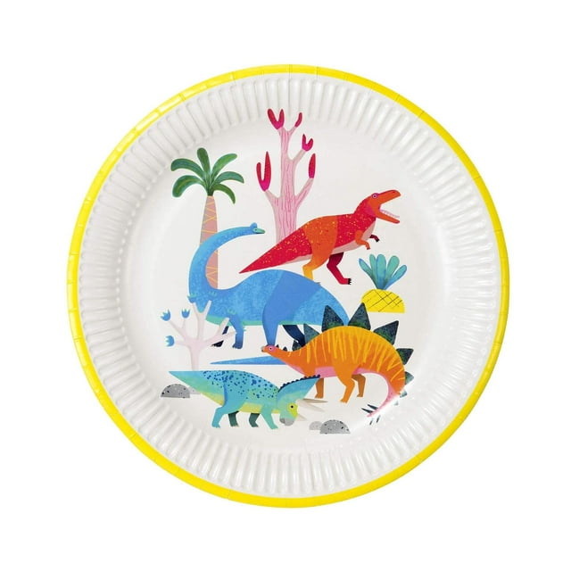 Plato de Papel Talking Tables Mixtos Dinosaurio 23 cm 8 Unidades
