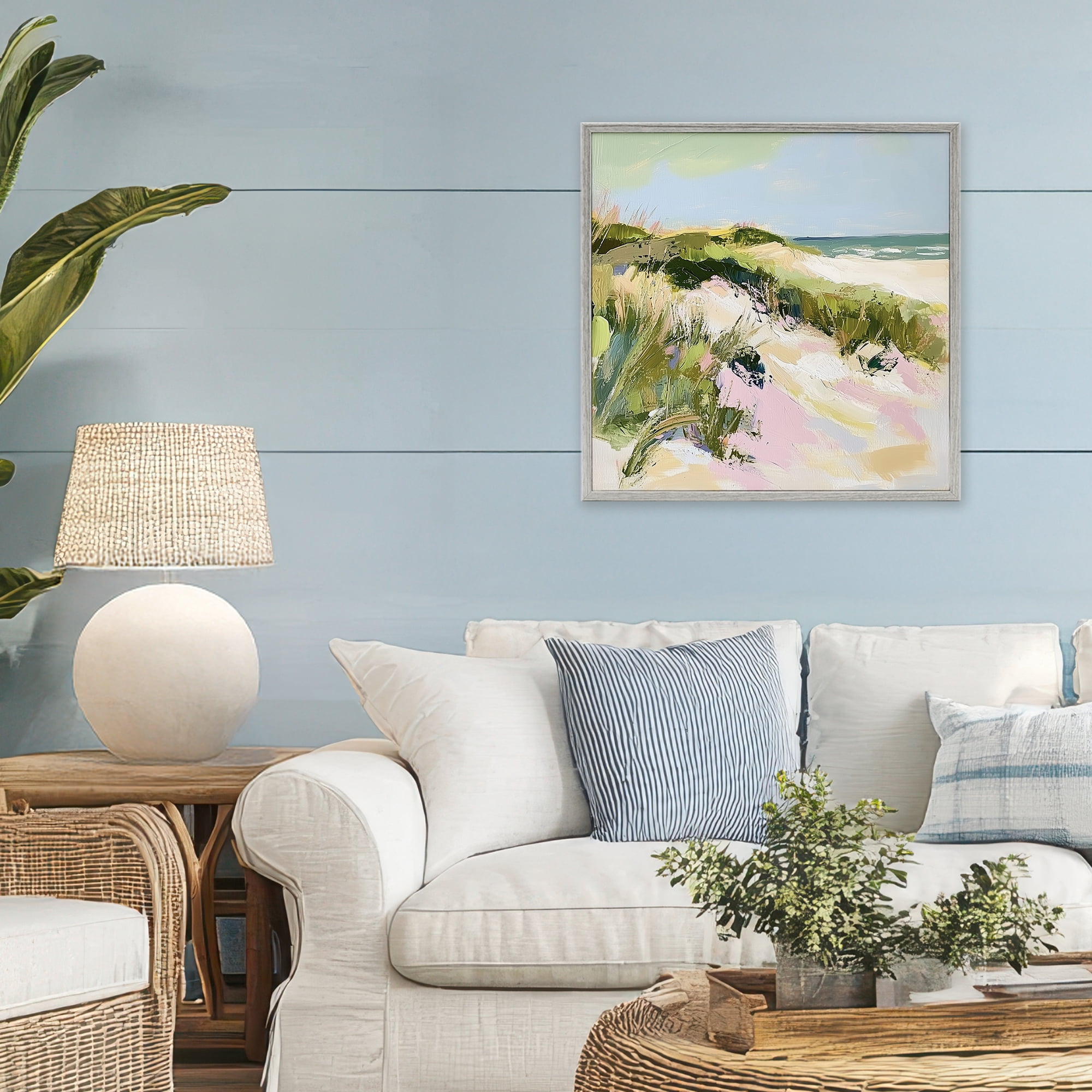 Stupell Industries Pastel Coastal Dunes at Sunrise Gray Framed Giclee Art, design by Heidi Kuntz
