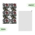 thumbnail image 2 of Lsque Skulls Roses Premium Golf Towel - Ultra Absorbent and Quick Drying Microfiber Towel with Carabiner - Gift for Men -24" X 16", 2 of 8