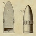 thumbnail image 2 of Inventions 26x26 Black Ornate Wood Framed with Double Matting Museum Art Print Titled - Improved Artillery Shell, 2 of 4