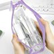 thumbnail image 5 of Bolsa de Papelería de Dos Capas | Estuche Transparente de Pvc con Tela Impermeable | Organizador de Doble Compartimento para Bolígrafos, Borradores y Tarjetas | Estuche de Gran Capacidad para Materia, 5 of 6